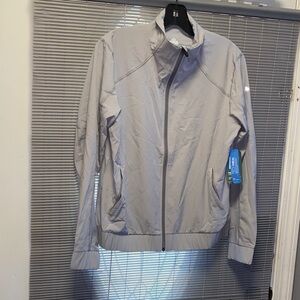 Chic Light Gray Zip-Up Jacket